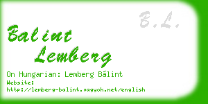 balint lemberg business card
